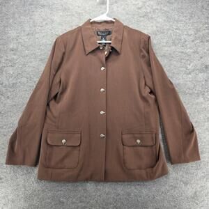 Dialogue Jacket Womens 16 Twin Stretch Button Front Pockets Blazer QVC Blazer